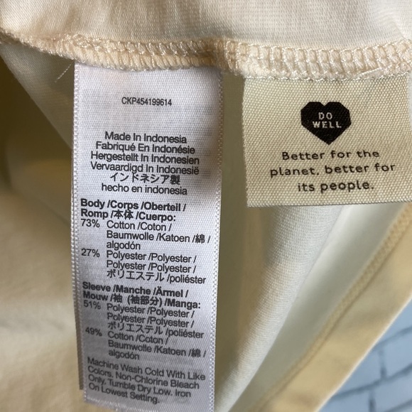 Madewell Striped Sheer Puff Sleeve Knit Shirt Top M Preppy Staple Elevated Basic - Picture 12 of 13